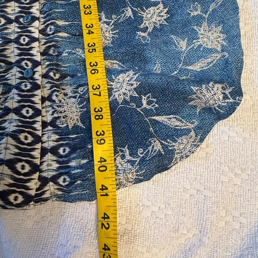Liverpool Blue and White Floral Top